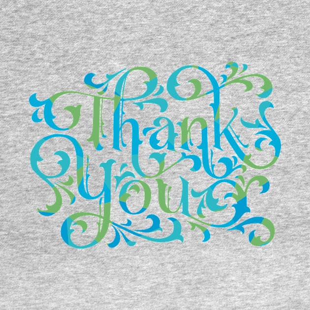 Thank You Card Blue Lettering by polliadesign